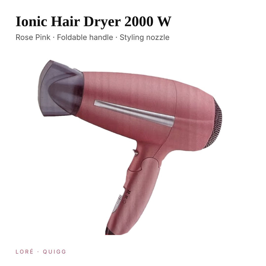 QUIGG GT-HDIF-01 rose pink ionic hair dryer 2000W