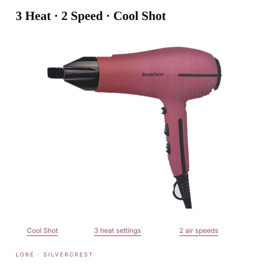 SilverCrest touch sensor hair dryer rose pink product image